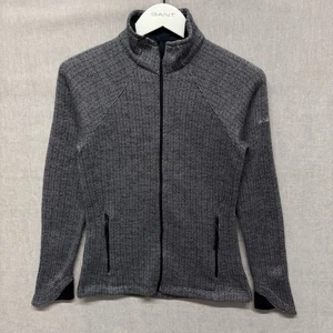 Columbia Full Zip Black Grey Herringbone Fleece Jacket Women's Size S Outdoors - Picture 1 of 7