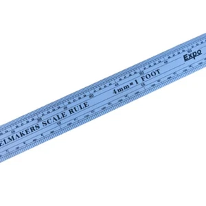 Expo Tools 74104 Model Makers Scale Ruler 4mm OO Gauge - Stainless Steel - Picture 1 of 2