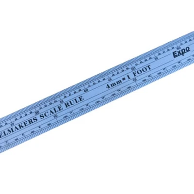 Expo Tools 74104 Model Makers Scale Ruler 4mm OO Gauge - Stainless Steel - Image 1 of 2