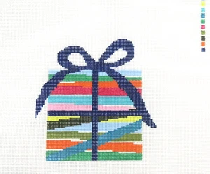 Cabell Stitchery Stackable Christmas Gift Box Handpainted Needlepoint Canvas - Picture 1 of 1