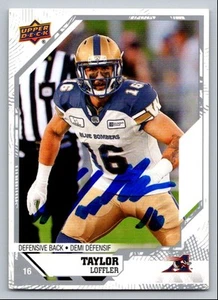 2019 UPPER DECK CFL AUTOGRAPHS TAYLOR LOFFLER AUTO MONTREAL ALOUETTES #94 - Picture 1 of 2