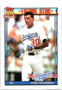 1991 Topps #587 Jose Offerman Los Angeles Dodgers - Picture 1 of 2