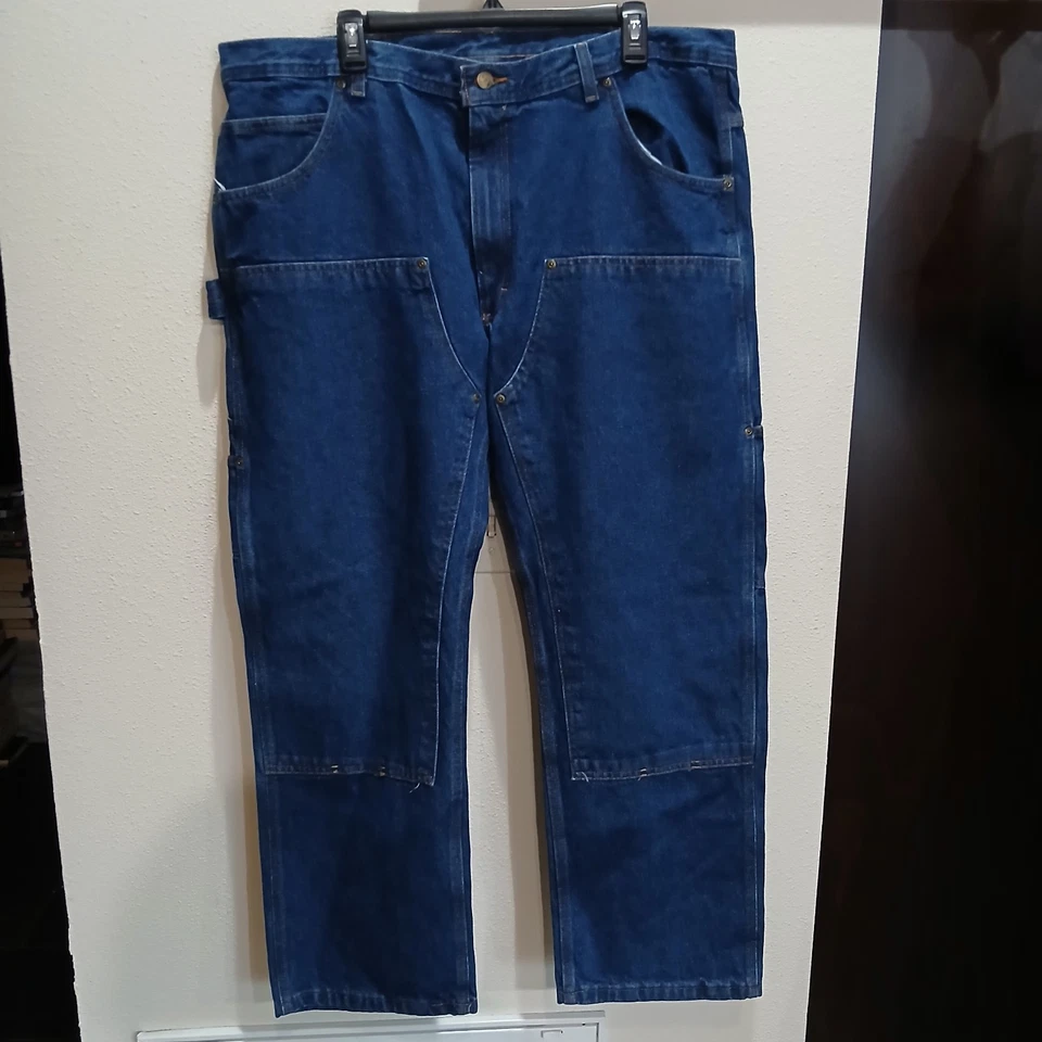 Key Denim Double Knee Pants Mens 40x30 Blue Jeans Carpenter Workwear   - Image 1 of 4