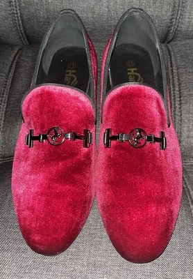 Mocasines Harpelunde de terciopelo rosa para hombre talla 11 usados 1x Foto 1 de 4