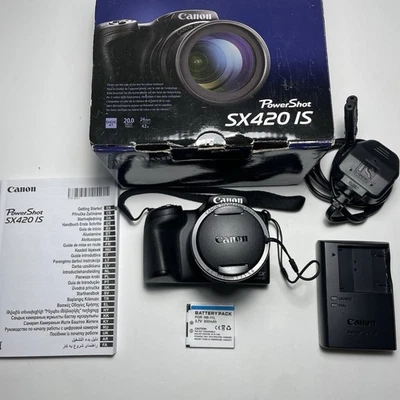 Canon PowerShot SX420 IS 20.0MP Digital Camera Tested + Charger, Battery, Guide - Image 1 of 4