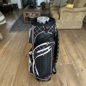 Calina Golf Cart Bag 14-fach Teiler 10 Reißverschlusstaschen Tragegriff und Gurt schwarz - Bild 1 von 16