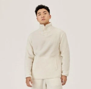 Allbirds Herren flauschiger Fleecepullover naturweiß Schneesturm L $ 138 Merinowolle - Bild 1 von 8