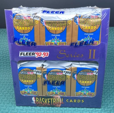 Fleer 1992-93 NBA баскетбол серии 2 Jumbo коробка запечатанный 24 упаковки SHAQ дебютант плюс - Изображение 1 из 4