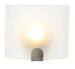 Hampton Bay Obsidian 8.5 in. 1-Light Brushed Nickel Wall Sconce w/Frosted Glass - Picture 1 of 5