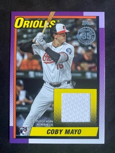 2025 Topps Update '90 Topps Relics #90RUCM Coby Mayo RC Baltimore Orioles - Bild 1 von 2