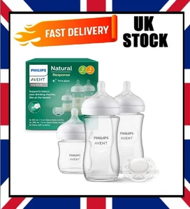 Philips Avent Glass Baby Bottle Newborn Gift Set SCD878/11) - Free Delivery UK - Picture 1 of 8