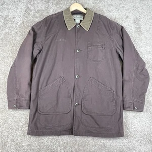 LL Bean Barn Chore Coat Mens L/T Brown Wool Blanket Removeable Liner Jacket - Picture 1 of 14