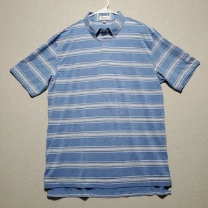 Peter Millar Summer Comfort Shirt Mens Large Golf Blue White Performance Dad - Picture 1 of 8