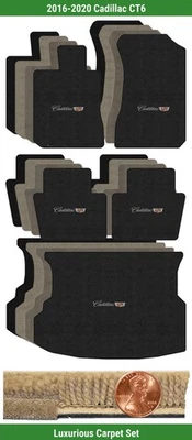 Juego de alfombrillas de lujo personalizadas para Cadillac CT6 2016-2020 con logotipo (5 piezas) #5HZ Foto 1 de 4