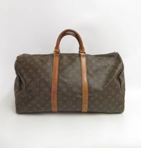 Authentic Louis Vuitton Monogram Duffle Boston Bag Keepall 50 Old Model #39151 - Picture 1 of 23