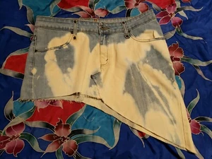  Rare vtg FAB 208 NYC 34 Waist Levi Acid Washed Punk Jean Denim Skirt Rare  - Bild 1 von 4