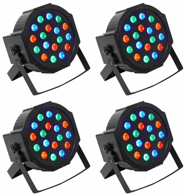 Rockville Rockpar50 RGB Compact Par Can DJ/Club DMX Wash Lights - 4 Count