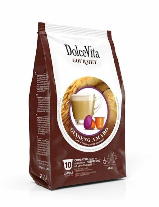 100 Capsule GINSENG AMARO DOLCE VITA compatibili 100% NESPRESSO - Immagine 1 di 1