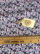 100% Cotton Poplin Fabric Material Floral Flowers Ditsy Navy Pink Rose & Hubble