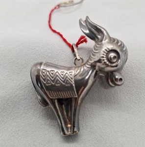 Trush - Cazenovia Abroad Sterling Silber Esel Weihnachtsschmuck - 1976 - Bild 1 von 11