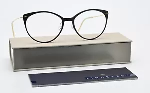 LINDBERG Brille now 6564 D16 Matt Schwarz Oval Cat Eye Gold Titanbügel Leicht S - Bild 1 von 14