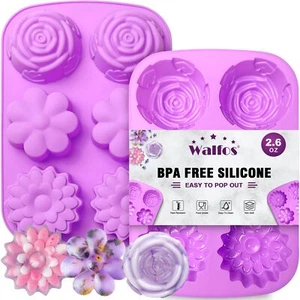 Silicone Flower Soap Mold6 Cavities Different Flower Shapes Soap Mold BPA Fre... - Picture 1 of 8