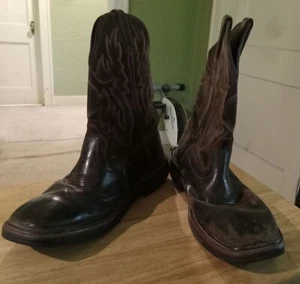 Wolverine W10704 Leather Rancher Square-Toe Wellington Boot Size 11M Brown - Foto 1 di 22