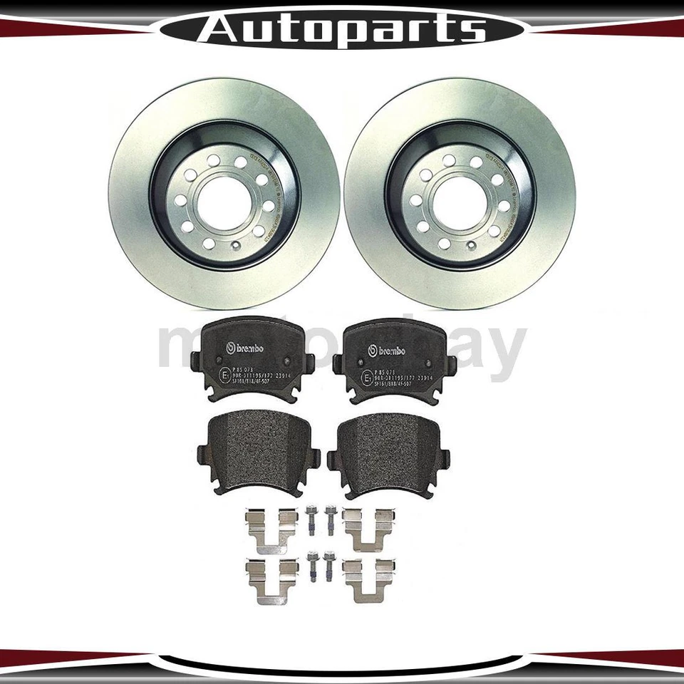 Pastillas de freno traseras y rotores Brembo para Audi A6 Quattro 2005 2006 2007 2008 Foto 1 de 4