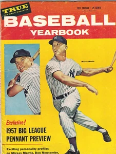 1957 Mickey Mantle, True Baseball Yearbook, 66 Pages w/Free Shipping - Picture 1 of 1