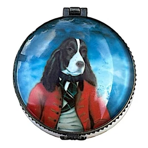 Ceramic DOG round trinket box 2” - Picture 1 of 8