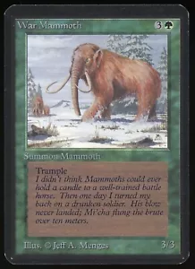 Tarjeta Magic The Gathering 1993 Magic The Gathering Alpha War Mammoth Raw LP tarjeta de juego TCG - Imagen 1 de 2