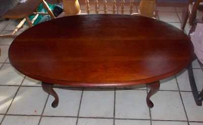 Mid Century Oval Cherry Coffee Table (CT-249) - Image 1 of 4