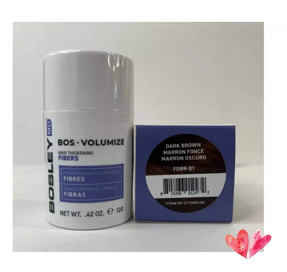 Fibras espesantes capilares Bosley Volumize para cabello de aspecto más completo-marrón oscuro 0,42 oz Foto 1 de 1