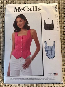McCall's Pattern M8478 MISSES CORSET TOP Fitted Vest Buttons Crop Sexy NEW - Picture 1 of 2