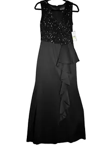 Jessica Howard Formal Cocktail Dress Sequin Black Womens Size 4 NWT Elegant Luxe - Picture 1 of 15
