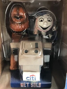 NY METS Mr MET as HAN SOLO w/ CHEWBACCA STAR WARS SGA BOBBLEHEAD 2018 New - Picture 1 of 7