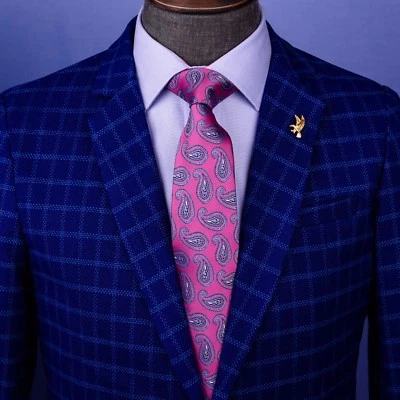 Corbata Rosa Paisley Diseñador de Bodas Única Negocios 3.15" Celebración Moda Foto 1 de 2