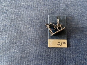 SUPER! Estate 50s-60s NOC Ster CHARM: 3D MINER Pack MULE Pick Ax /fine details!! - Picture 1 of 15