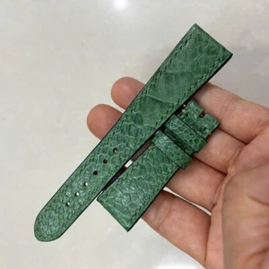 20mm/18mm Padded Green Genuine OSTRICH Leg LEATHER SKIN WATCH STRAP - Picture 1 of 14