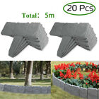 20 Pcs Cobbled Stone Effect Border 5m Plastic Garden Lawn Border Edging Fencing