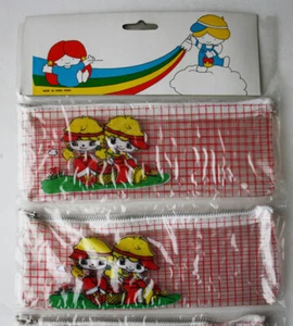 2X VINTAGE 80'S TWINKLE STAR VINYL PENCIL CASE ENVELOPE STATIONERY HONG KONG NEW - Picture 1 of 9