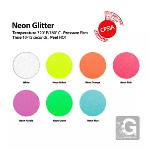 3 YARDS SISER GLITTER 20" HEAT TRANSFER VINYL (WHITE&NEON COLORS) FREE SHIPPING - Picture 1 of 10