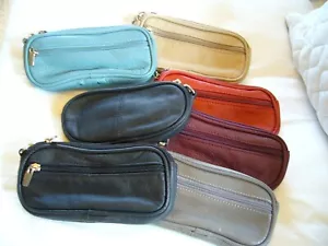 Herren oder Damen Leder Brille & Sonnenbrillenhüllen Einzel-/Doppel weiche Farben - Bild 1 von 48