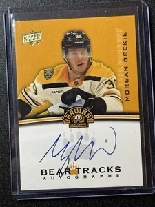 2023-24 Upper Deck Bruins Centennial Bear Tracks Auto Morgan Geekie - Picture 1 of 2