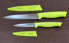TUPPERWARE LARGE UTILITY-UTILITY SERRATED-PARING KNIFE SET OF 2-LIME GREEN COLOR