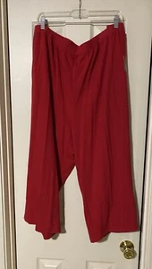 Catherines Suprema Essentials Women’s 3X (26/28W) Red Capri's Stretch Pockets - Picture 1 of 9