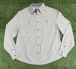 Herren Armani Jeans cremeweiß gestreift Langarm Knopfleiste Hemd 3X - Bild 1 von 9