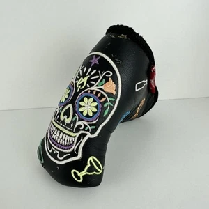 Rose & Fire Putter Head Cover Embroidered Skull Mexican USA Limited Edition - Bild 1 von 10