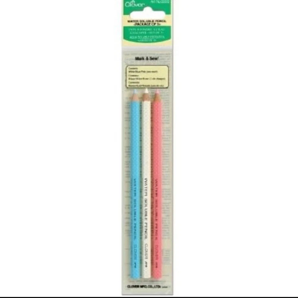 Lápiz Soluble en Agua Trébol 3 Piezas Art No. 5003 blanco, azul, rosa Foto 1 de 1