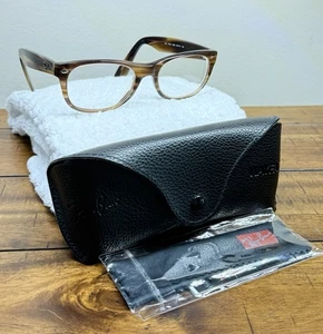 RAY BAN Brown Tortoise Eyeglasses & Black Soft Case RB 5184 5139 50-18 145 - Picture 1 of 13